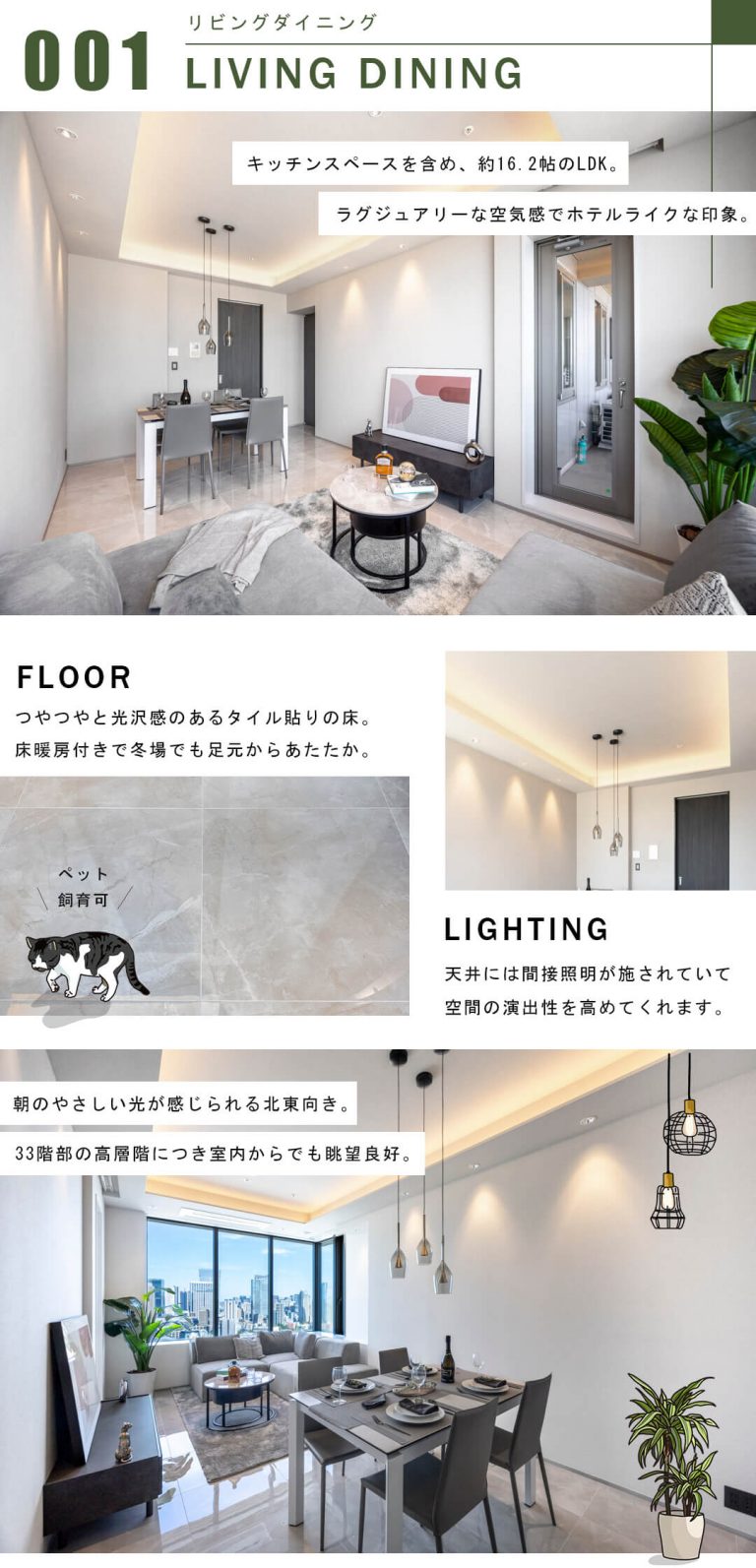 パークコート麻布十番ザタワーのリビングダイニング