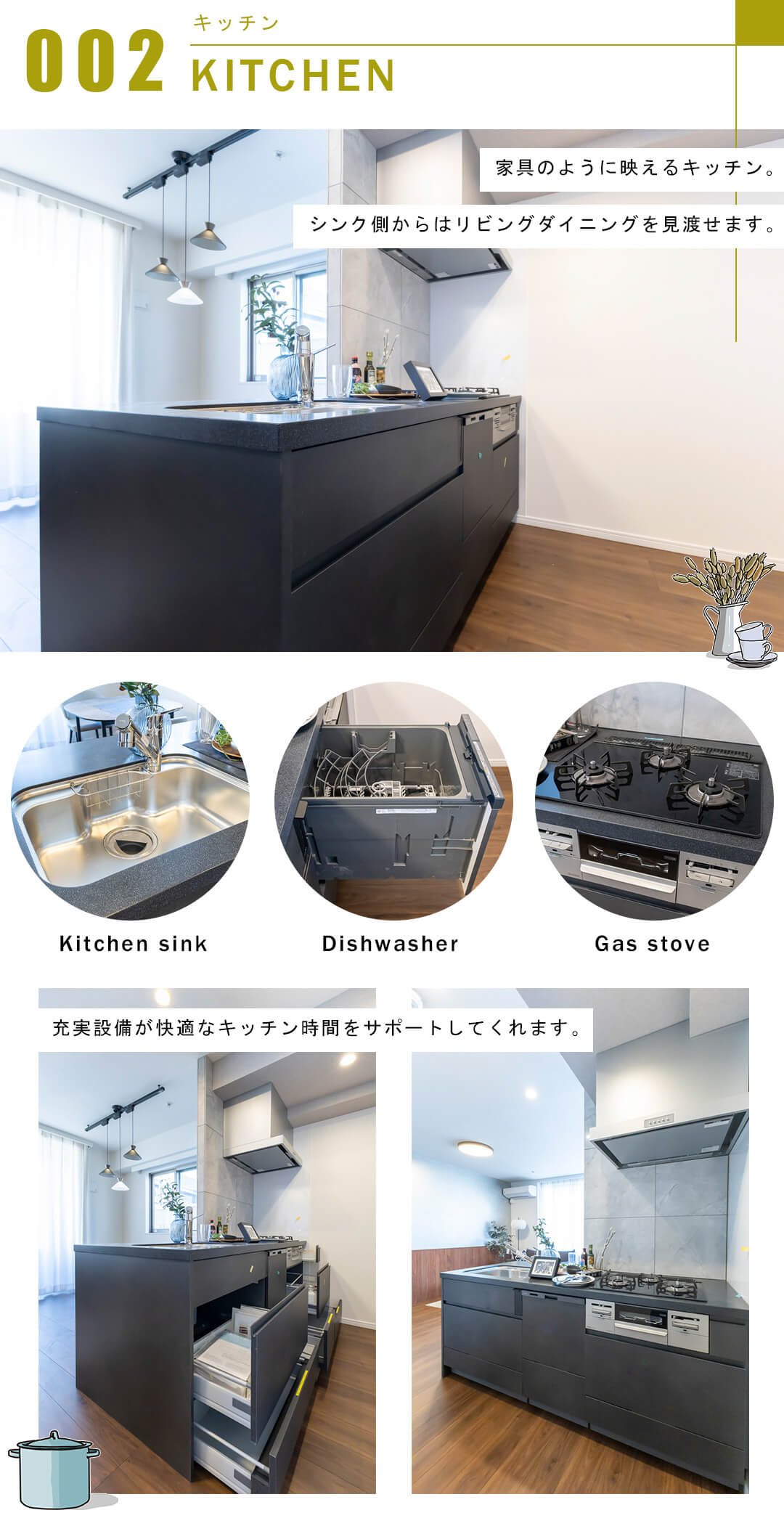 カテリーナ代々木プレイスのキッチン