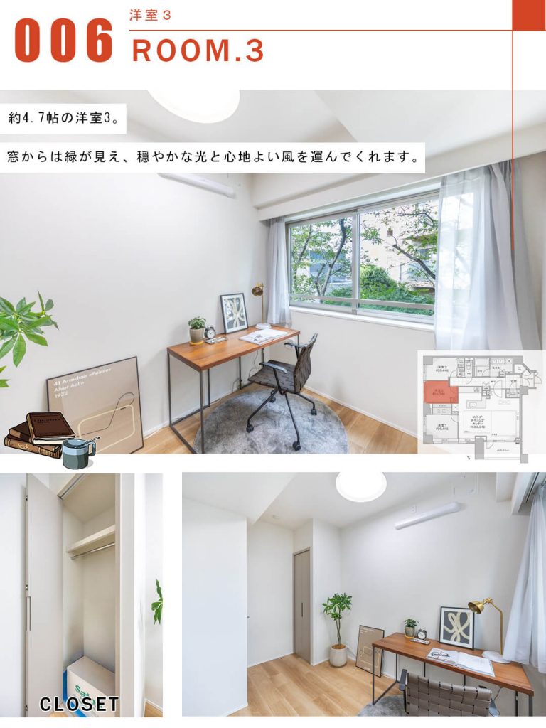 レジデンシア春日安藤坂の洋室