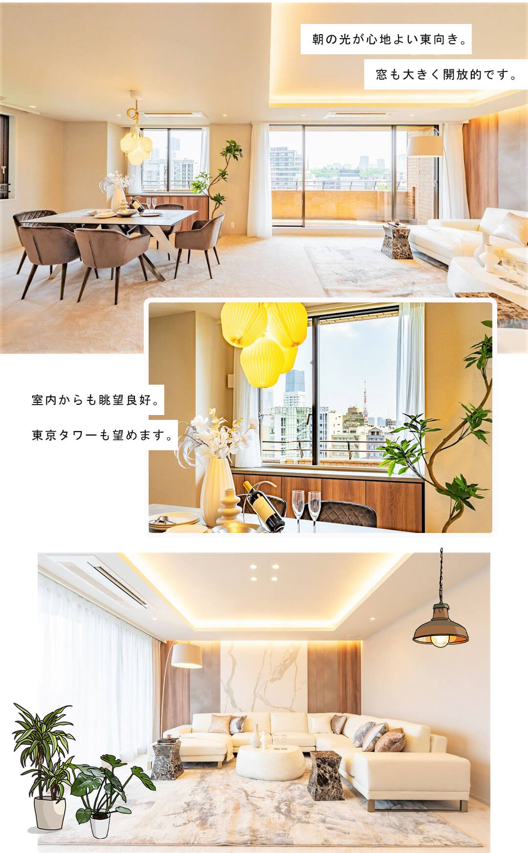 広尾ガーデンヒルズ・サウスヒルD棟のリビングダイニング