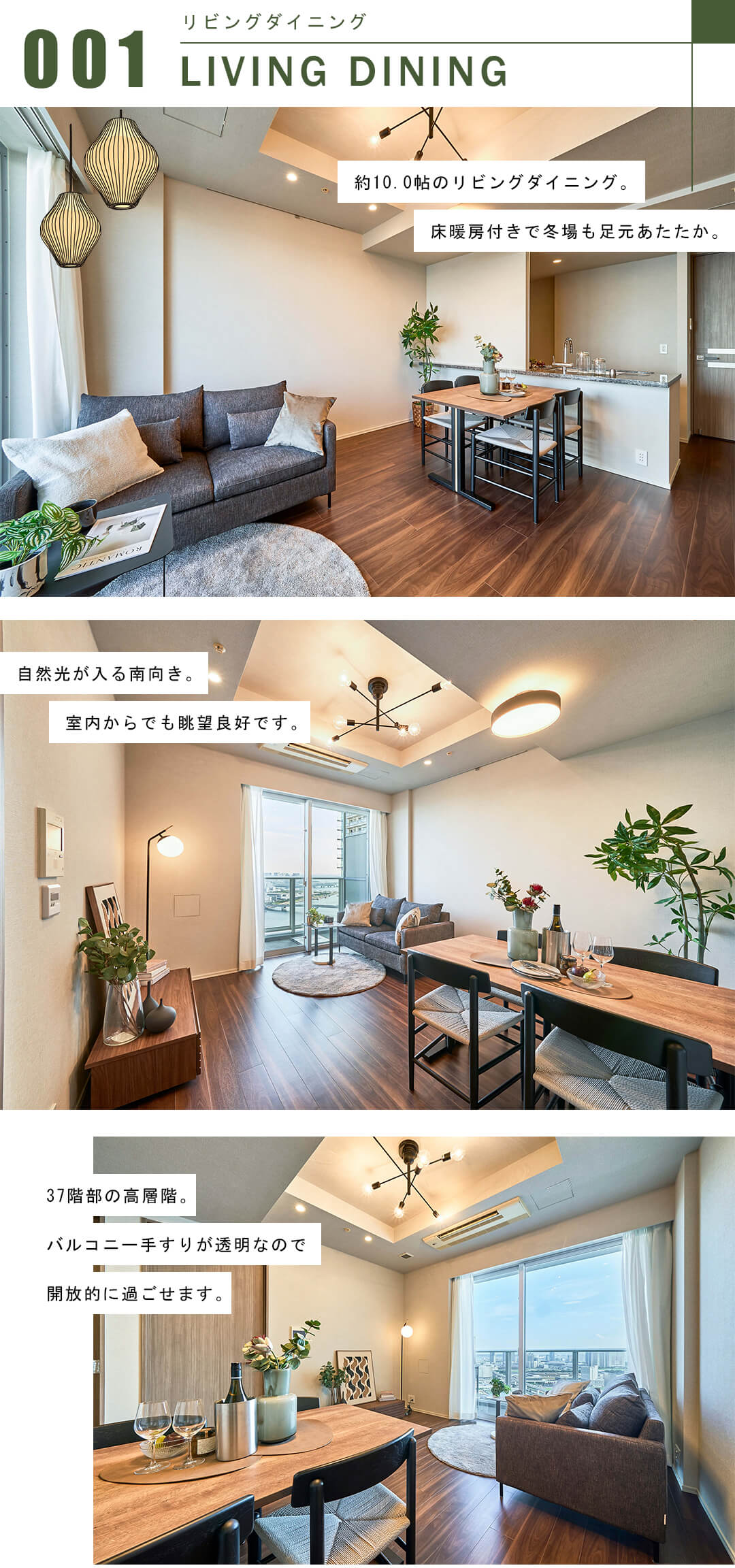 ザ・パークハウス晴海タワーズティアロレジデンスのリビングダイニング