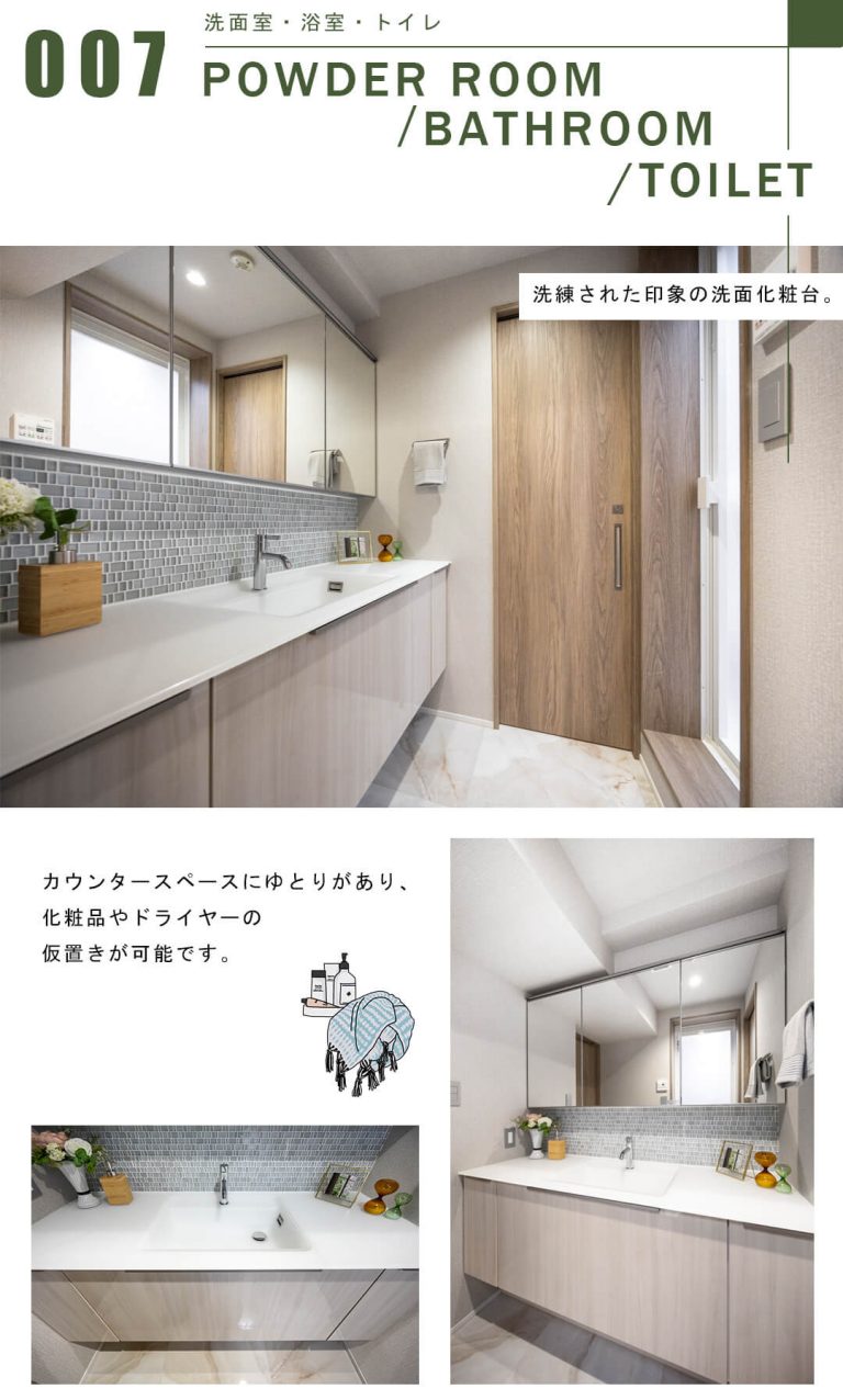 東高代々木ペアシティの洗面室