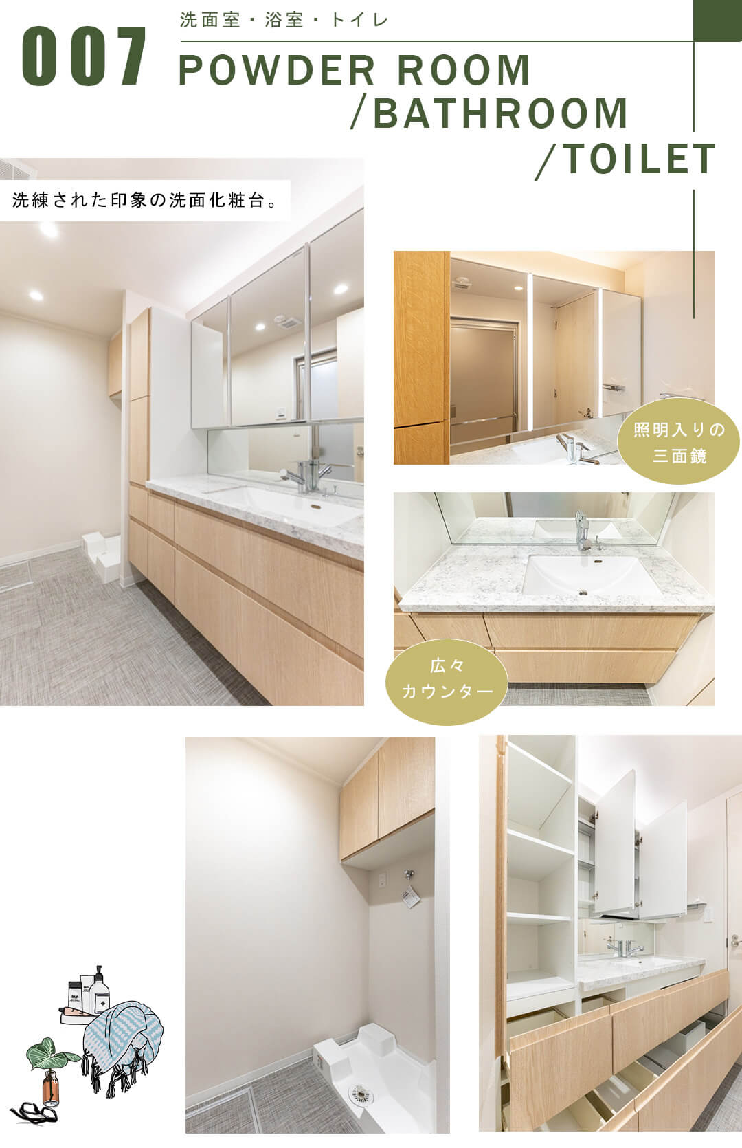 ヴァリウス代沢の洗面室