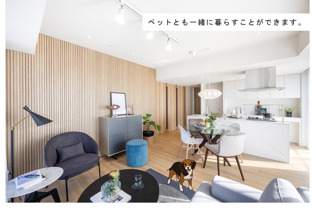 BrilliaTower上野池之端のリビングダイニング