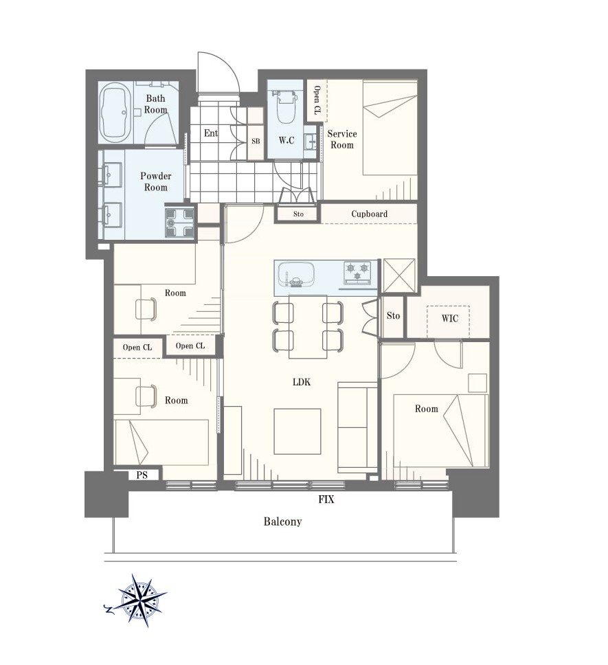 田町　東京タワーを望む、洗練のタワーレジデンス 間取り図