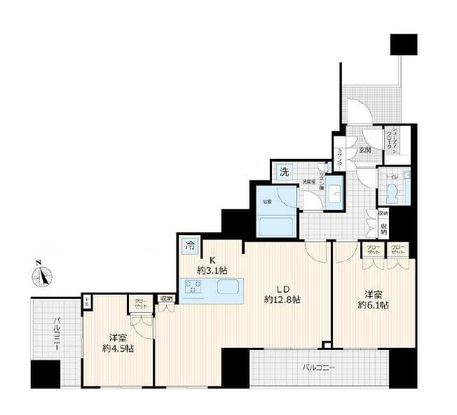 ブランズ麻布狸穴町　都心の便利さと静けさを兼ね備えた、心地よい住まい 間取図