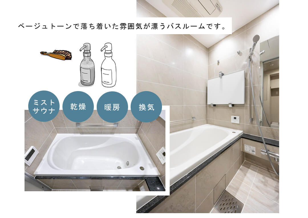 アトラス麻布十番の浴室