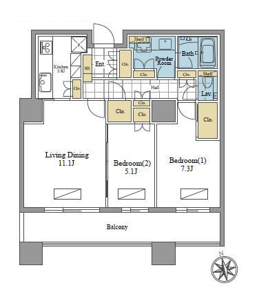 パークコート麻布十番ザ・タワー　開放感を独り占め！33階・都心を見渡す景色 間取図