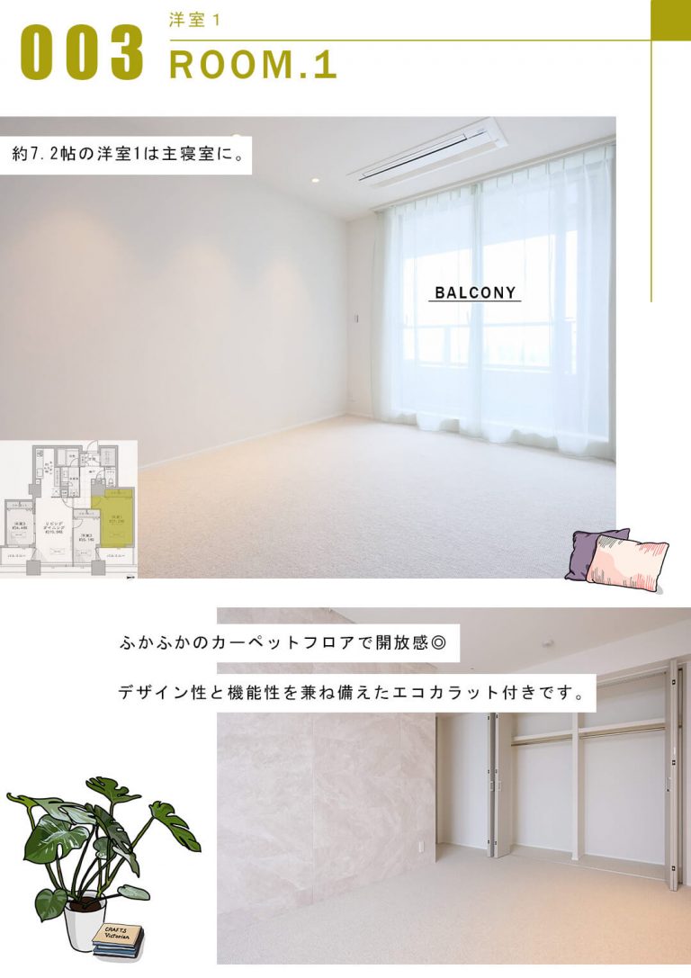 センチュリーパークタワーの洋室