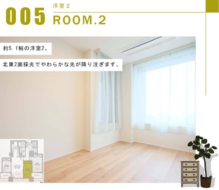 センチュリーパークタワーの洋室