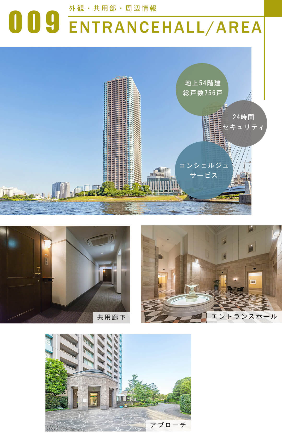 センチュリーパークタワーの外観と共用部