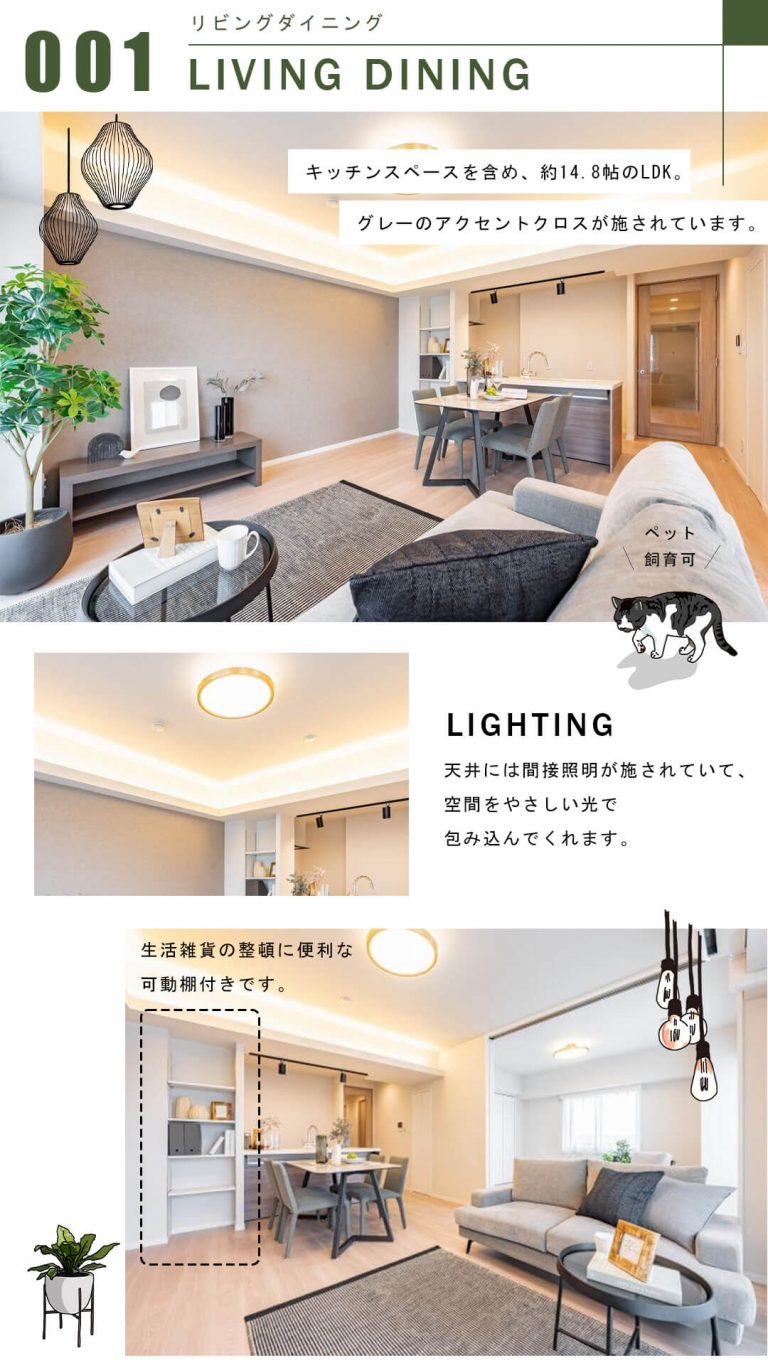 グランドパーク代々木のリビングダイニング