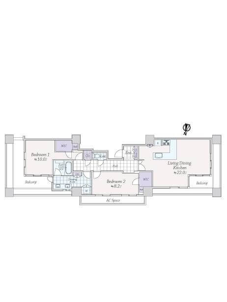 春日　駅徒歩3分！ゆったり過ごせる100㎡超えの三方角部屋 間取図