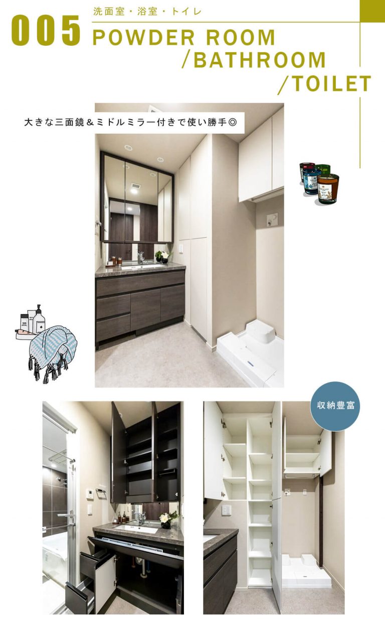 アトラス青山レジデンシャルの洗面室