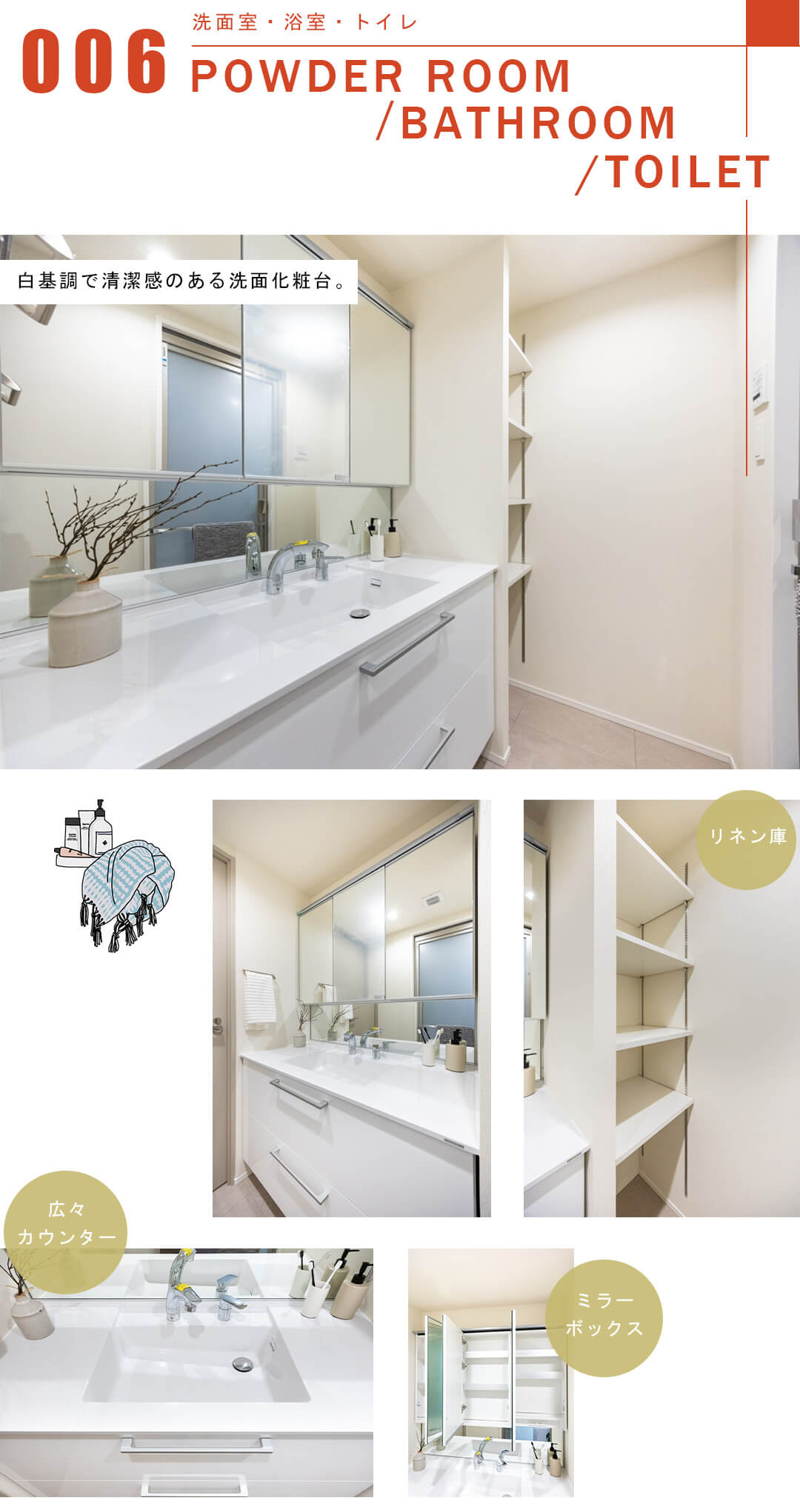 クレール白金台の洗面室