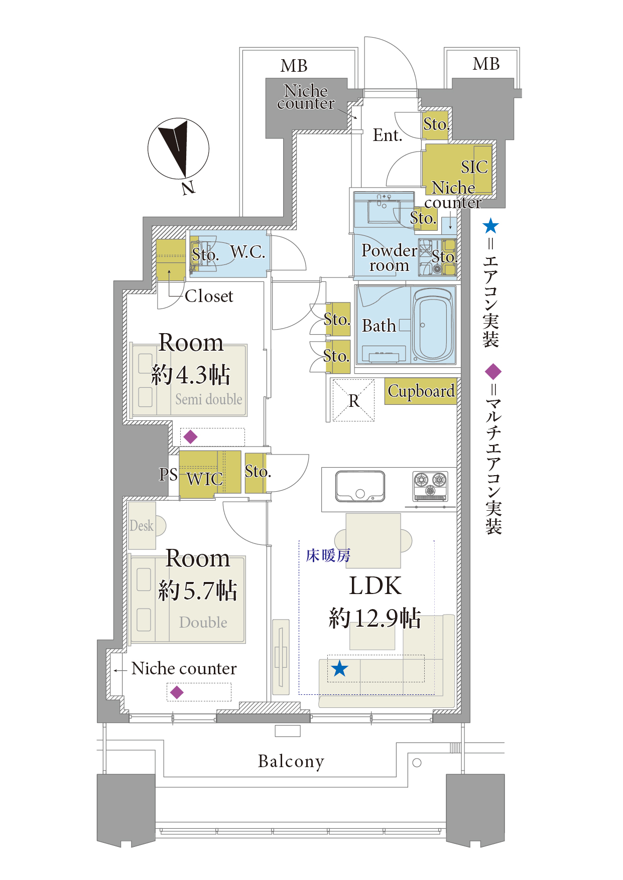 富久クロスコンフォートタワー　新宿にそびえ立つ大規模タワーレジデンス 間取図