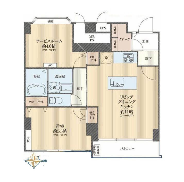 赤坂　ペットと過ごす、洗練された住まい 間取り図