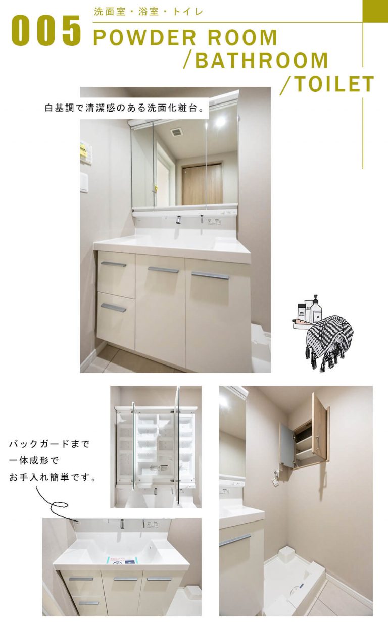 グランスイート虎ノ門の洗面室