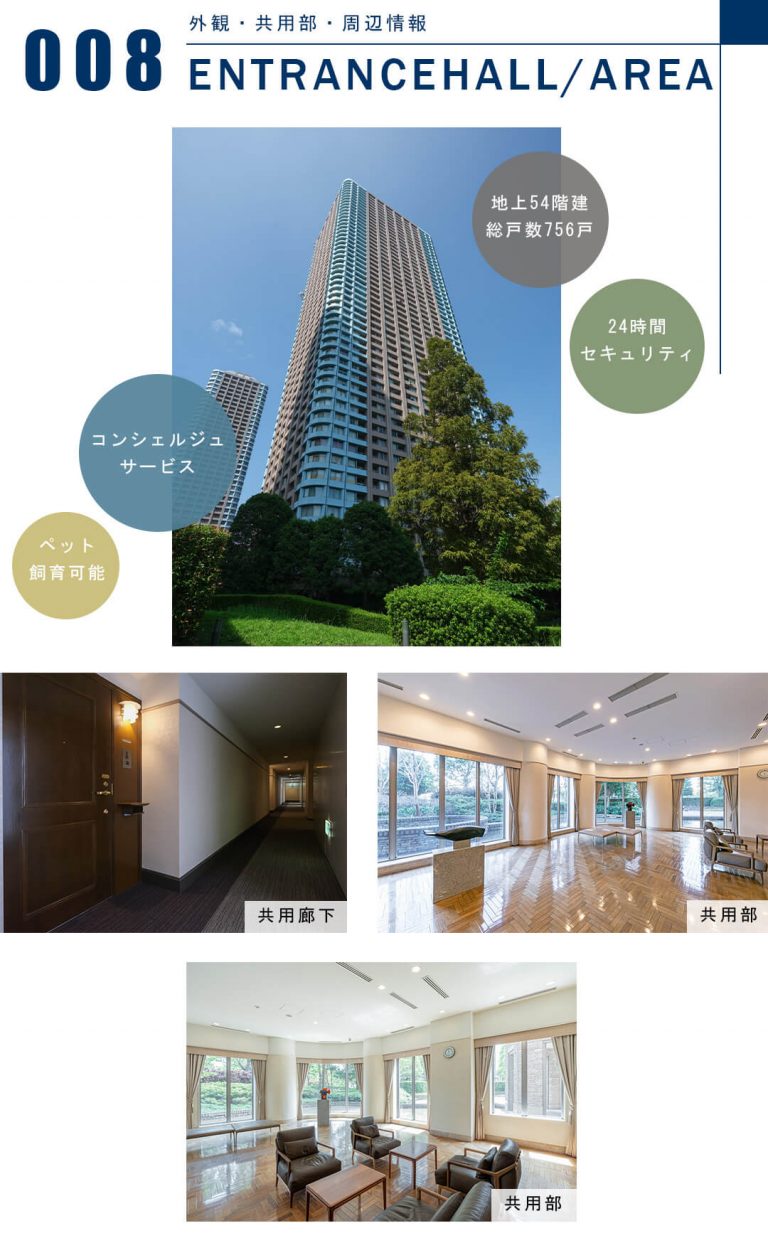 センチュリーパークタワーの外観と共用部