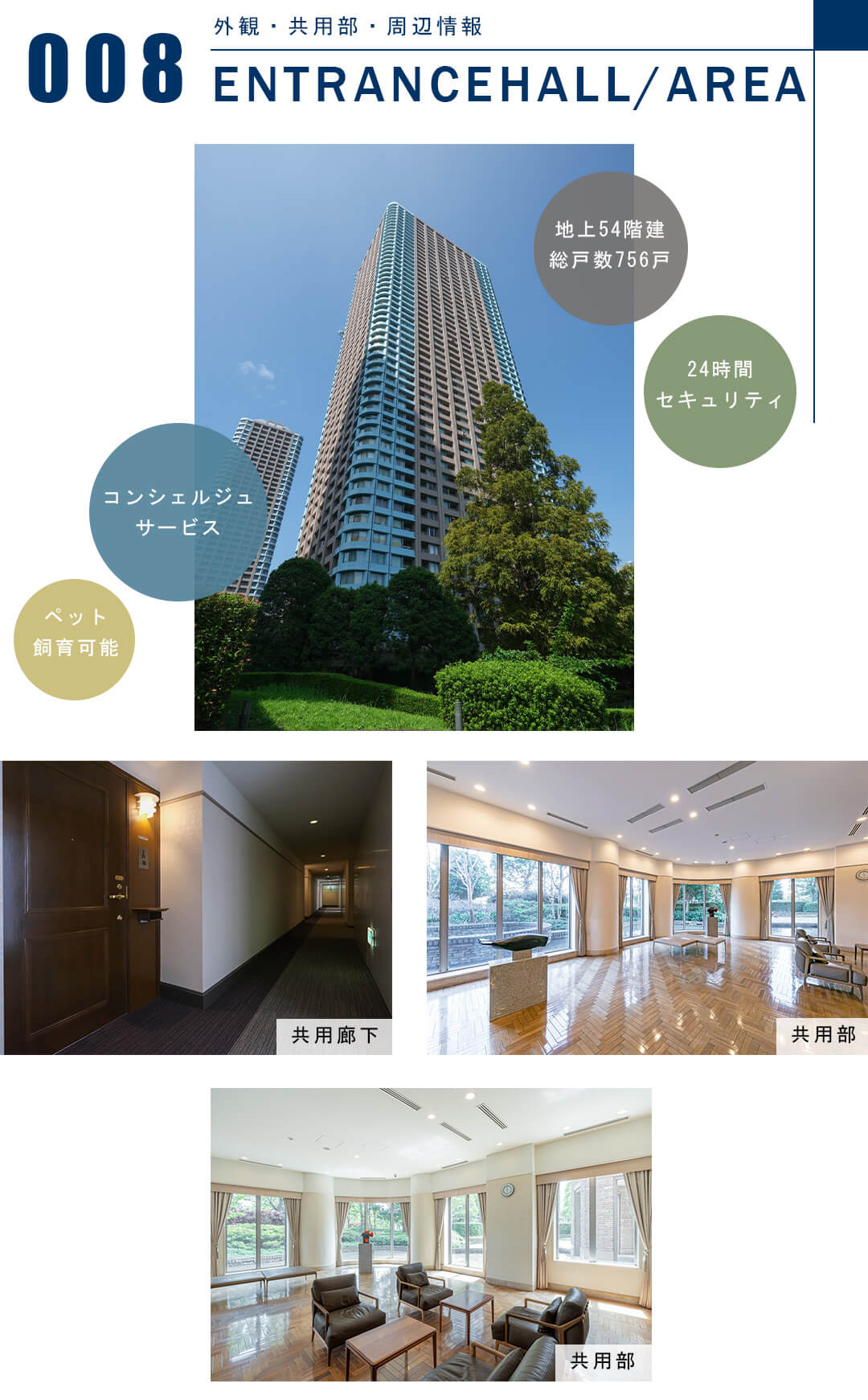 センチュリーパークタワーの外観と共用部