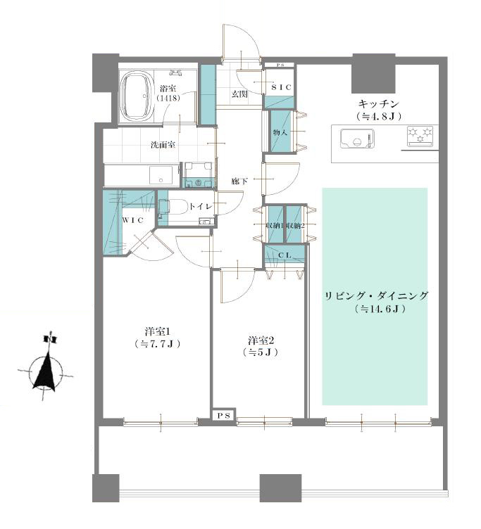 芝浦アイランドケープタワー　運河ビューで水の潤いを感じるスタイリッシュな暮らし 間取図