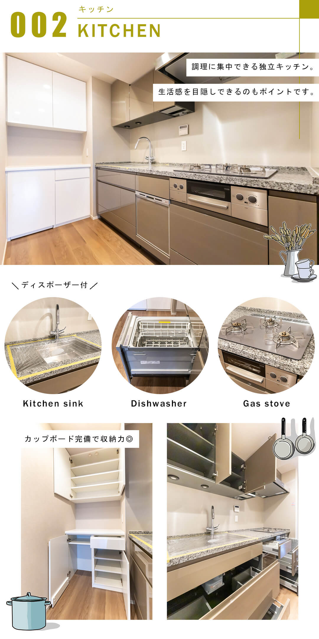 ジオ四谷三栄町のキッチン