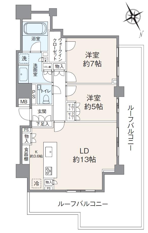 ミッドガーデン赤坂氷川　最上階×ルーフバルコニーが描く上質な日常 間取図