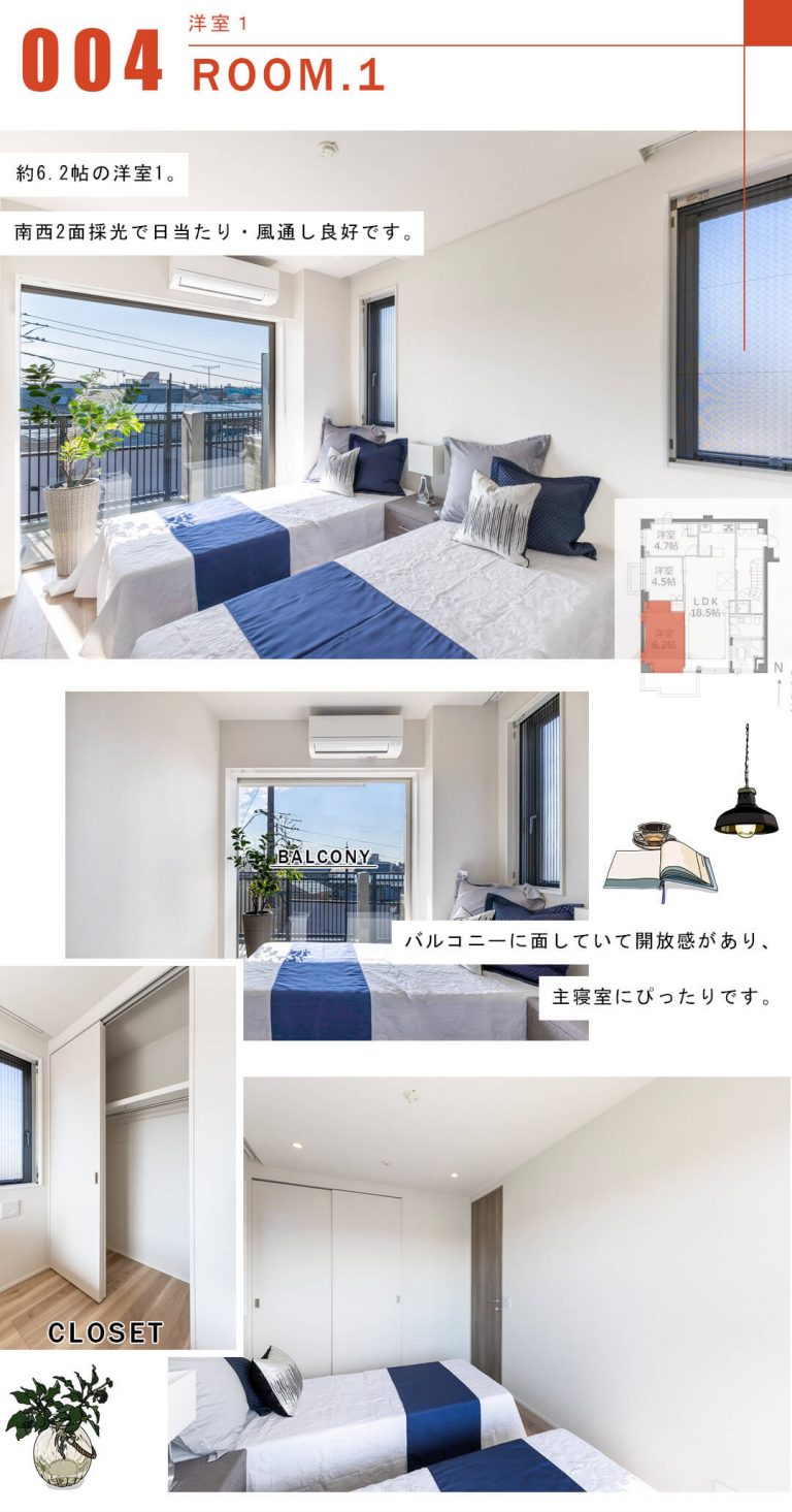 松原フラットの洋室