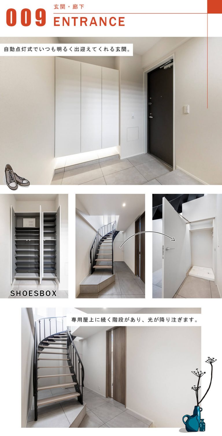 松原フラットの玄関と廊下