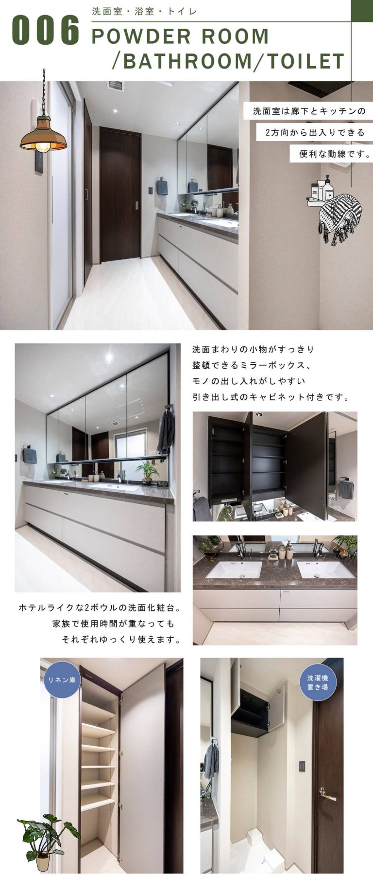 芝浦アイランドケープタワーの洗面室