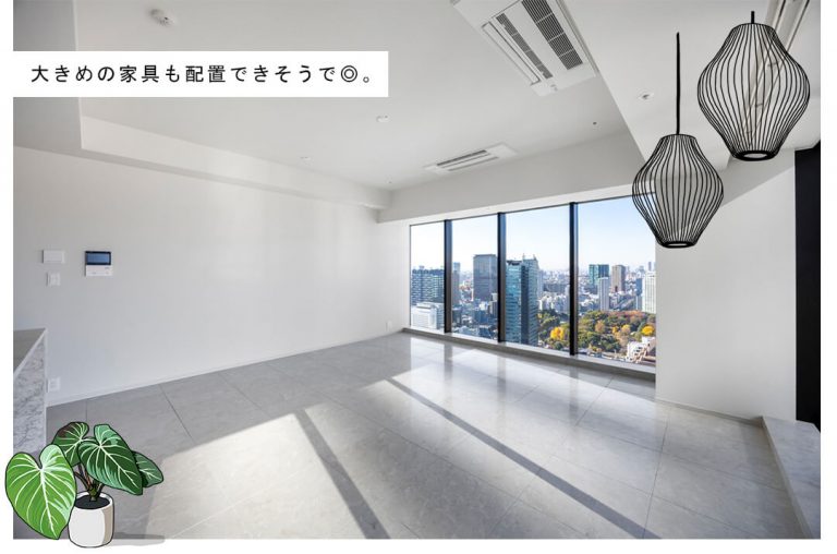 ワールドタワーレジデンスのリビングダイニング