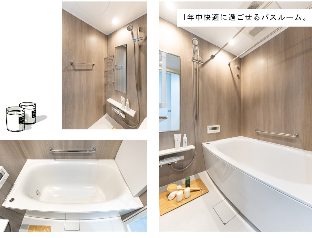 ワテラスタワーレジデンスの浴室