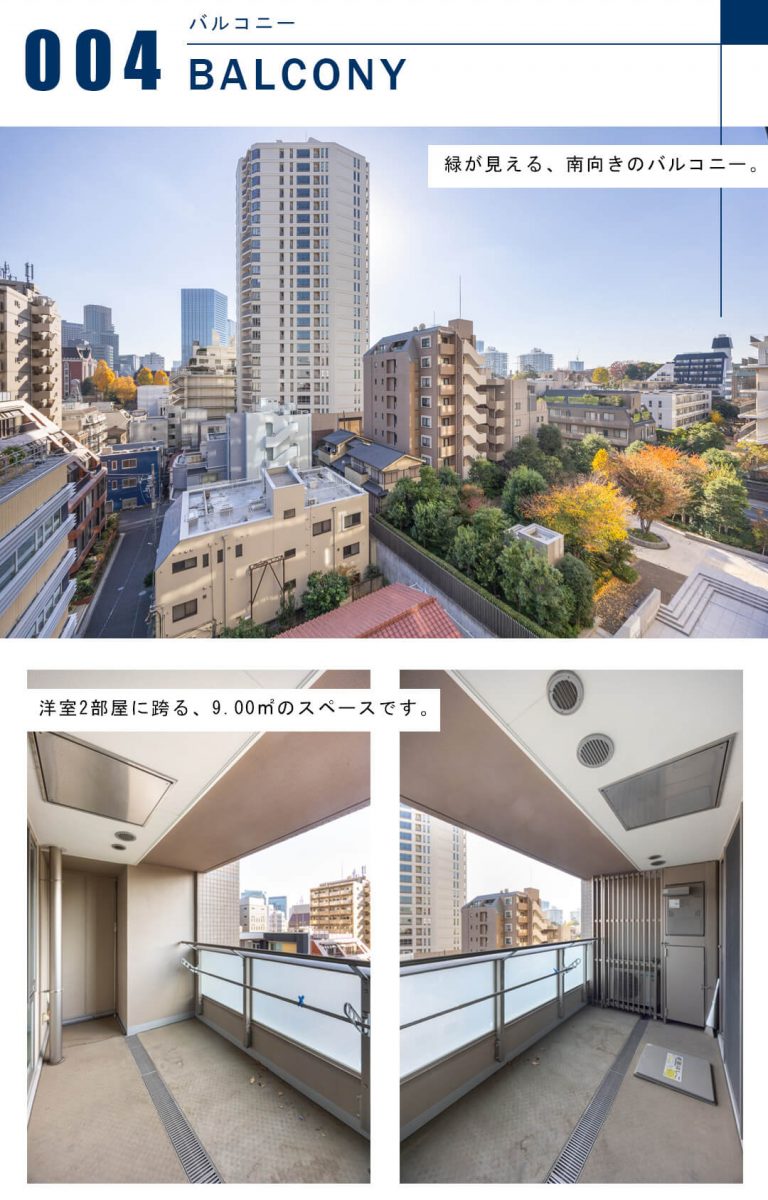 ザ・レジデンス三田のバルコニー