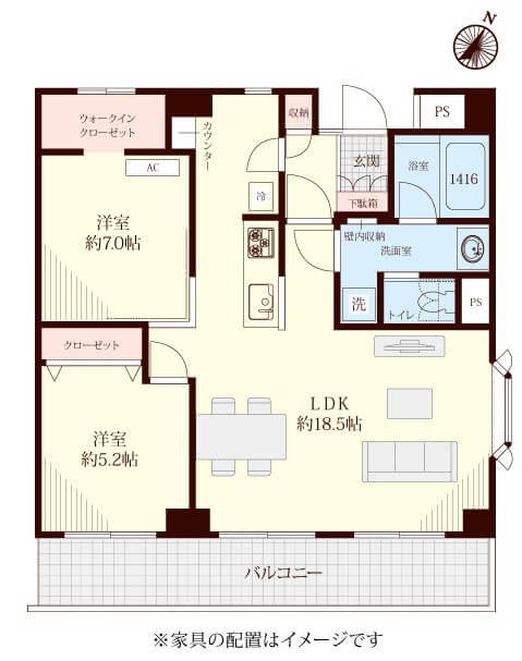 目黒　目黒川至近！陽に包まれる角部屋 間取り図