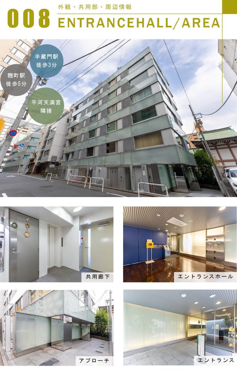 ビュロー平河町の外観と共用部