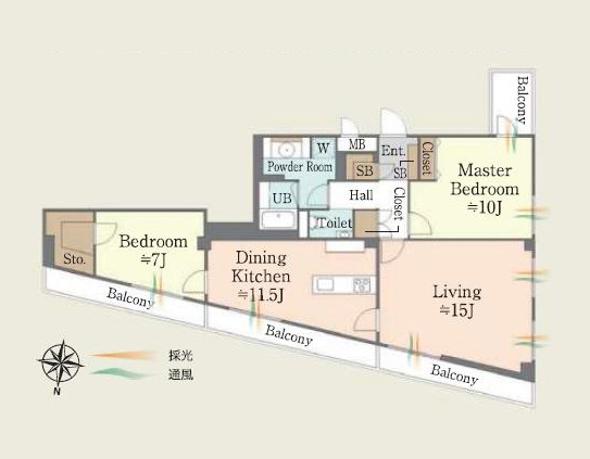 青山一丁目　最上階角部屋×115㎡が叶える上質な暮らし 間取図