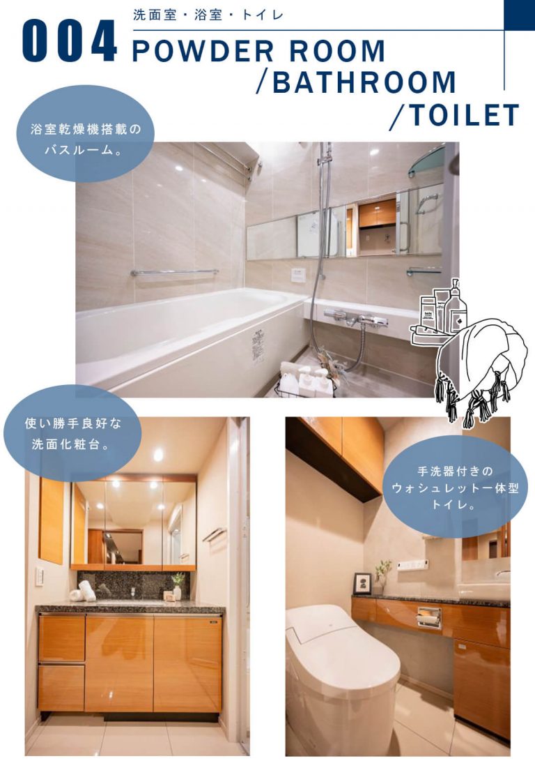 004洗面室,浴室,トイレ,POWDERROOM,BATHROOM,TOILET