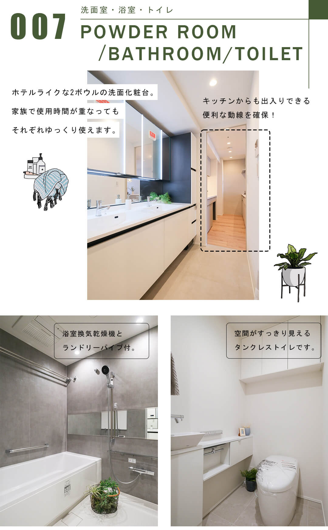 パークタワー品川ベイワードの洗面室・浴室・トイレ