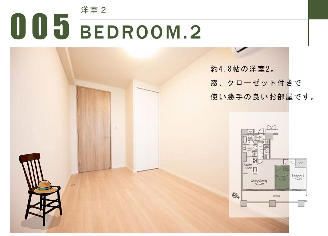 芝浦アイランドケープタワーの洋室2