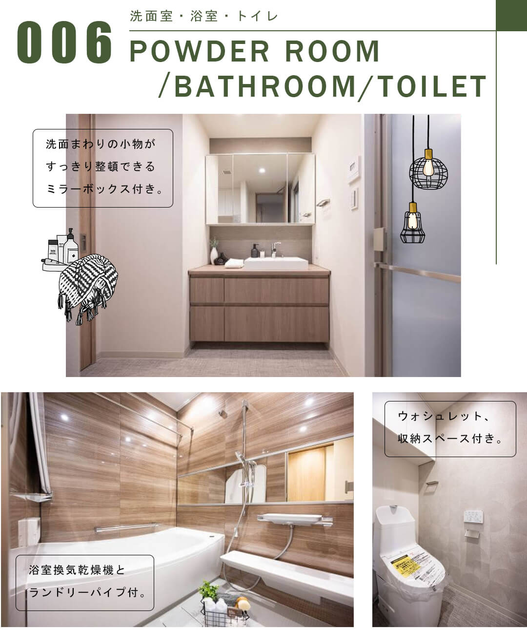 芝浦アイランドケープタワーの洗面室・浴室・トイレ