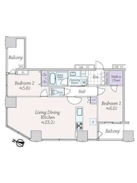 シティタワー新宿新都心　気分が高揚する開放感のある眺望 間取図