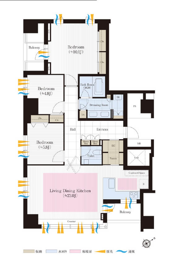 南青山テラス常盤松フォレスト　秋には紅葉も楽しめる、緑豊かな眺望 間取図