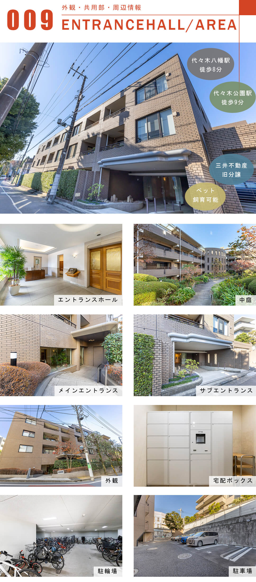 シティコート代々木の外観と共用部