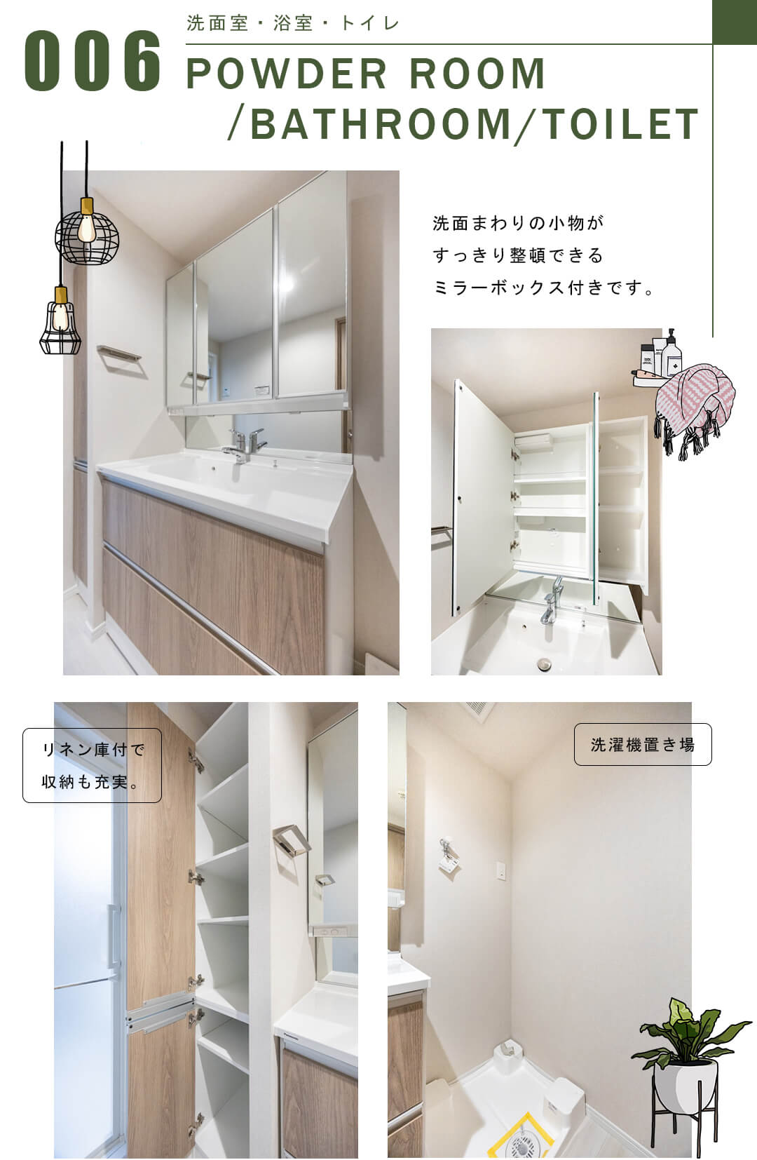 アビテ白金台の洗面室・浴室・トイレ