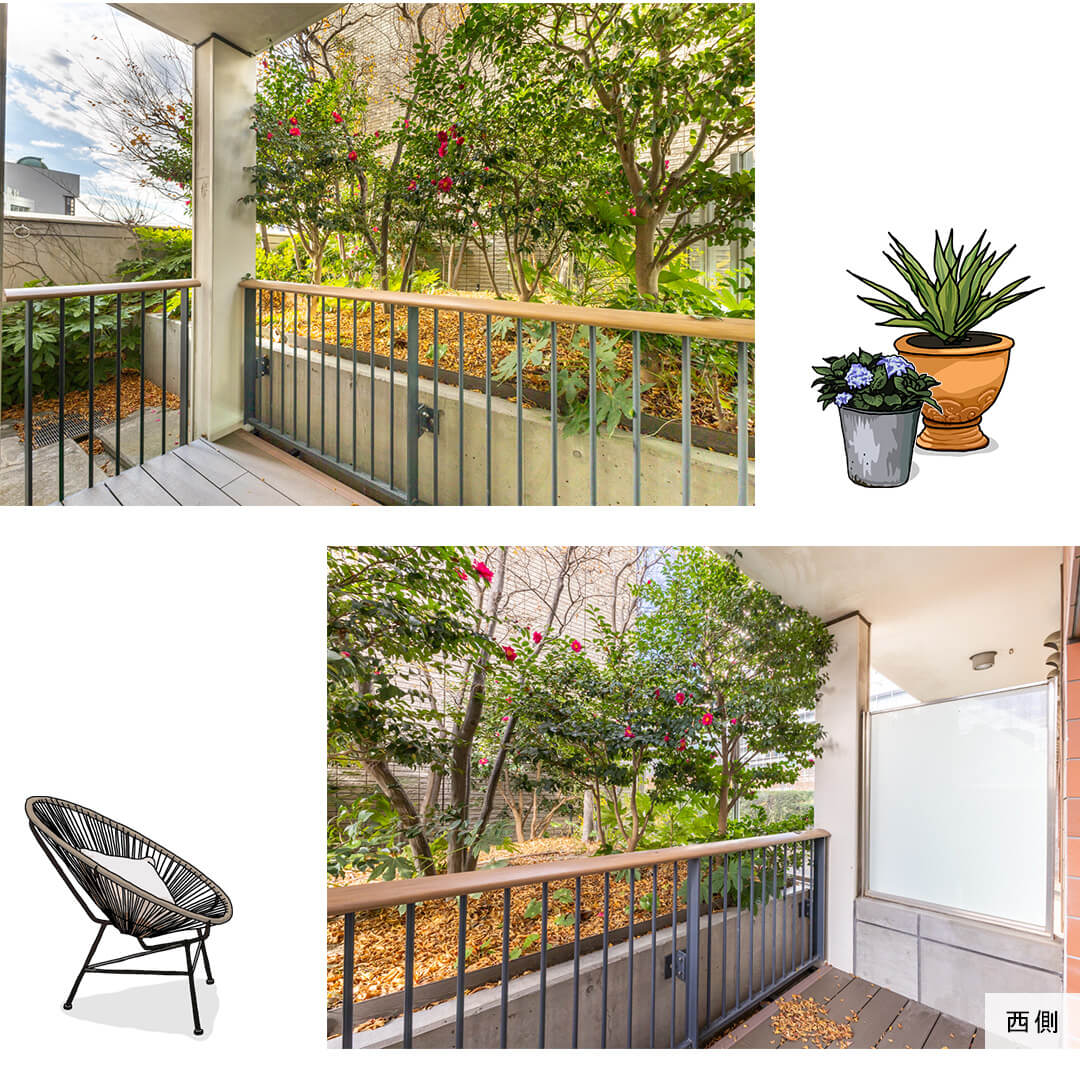 六本木ヒルズレジデンスD棟のバルコニー