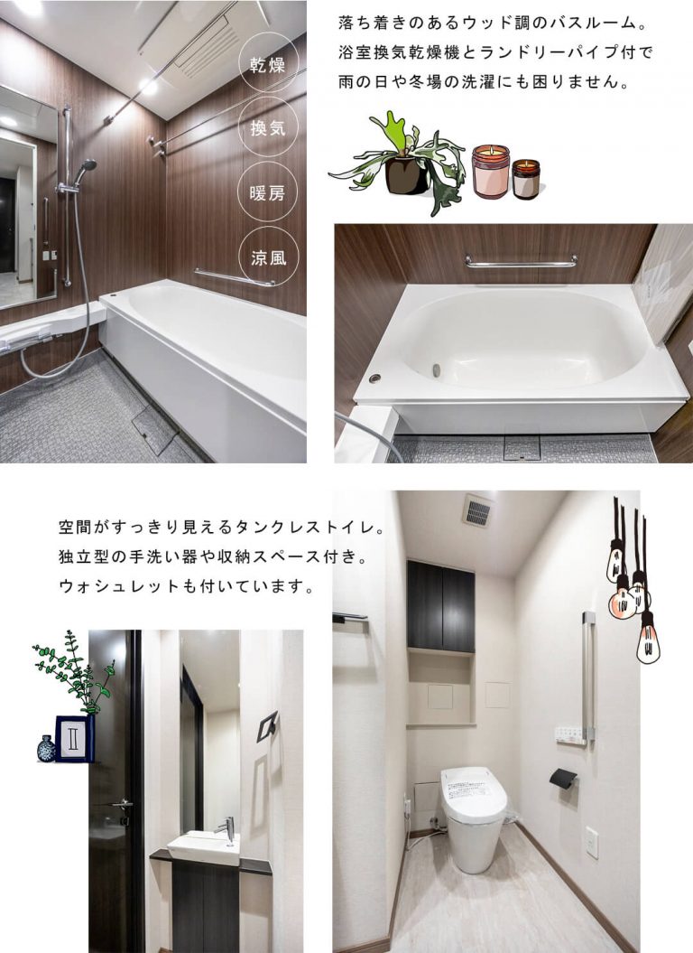 ザ・パークハウス三軒茶屋タワーの浴室・トイレ