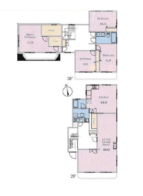 渋谷　閑静な住宅街に佇む、200㎡超の南向きメゾネット 間取図