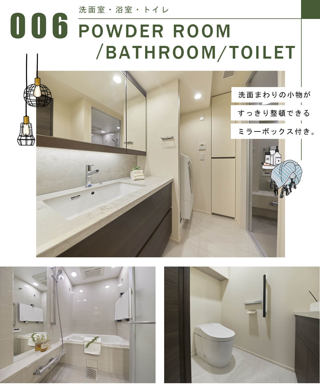 白金ザ・スカイEASTの洗面室・浴室・トイレ