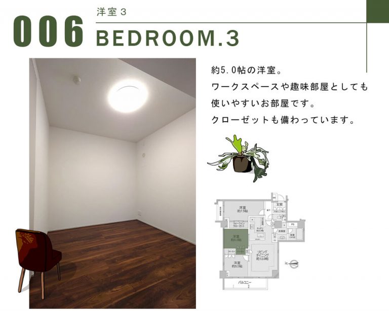 オープンレジデンシア代々木ザ・ハウスの洋室2