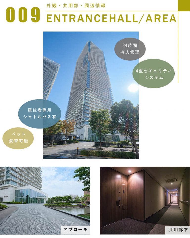 ザ・パークハウス晴海タワーズクロノレジデンスの外観と共用部